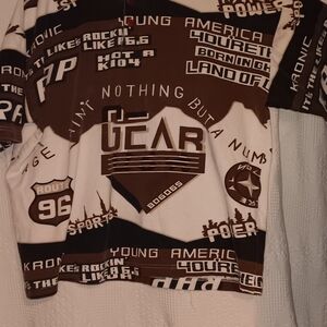 Graphic Polo Shirt - Brown and White